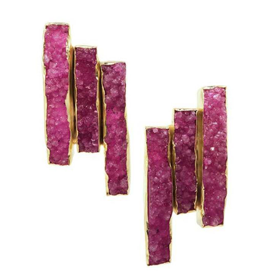 Pendientes Geoline Fucsia