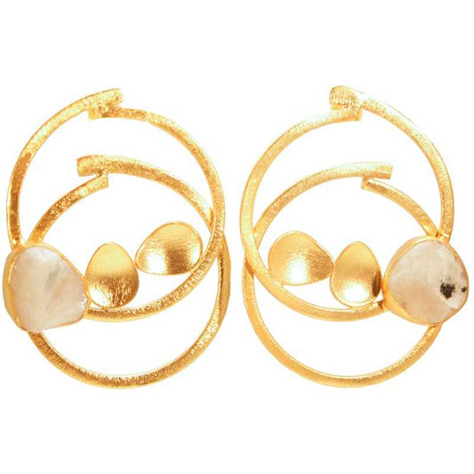 Pendientes Gran Nudum Piedra Lunar