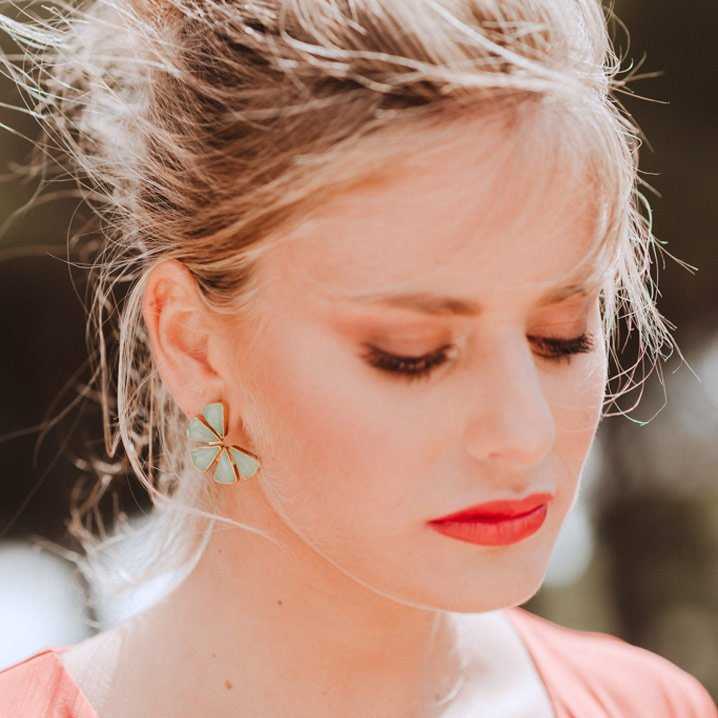 Pendientes Komodo Verde agua