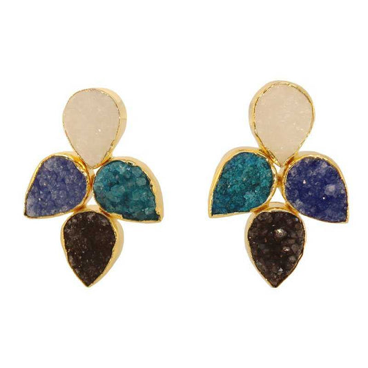 Pendientes Mairea Blanco, Azules y Negro