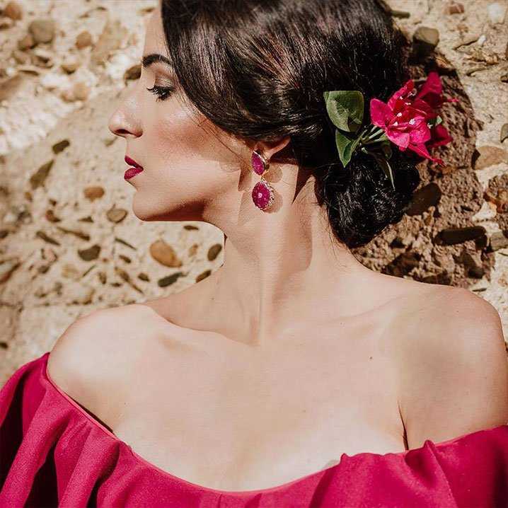 Pendientes Malin Fucsia