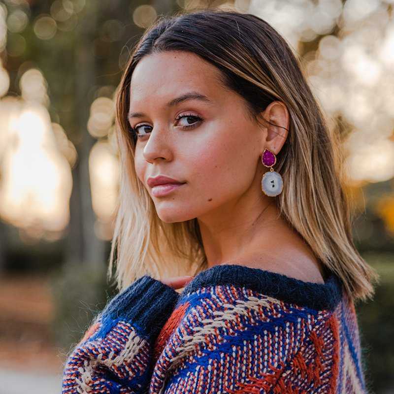 Pendientes Malin Fucsia mo y Verde