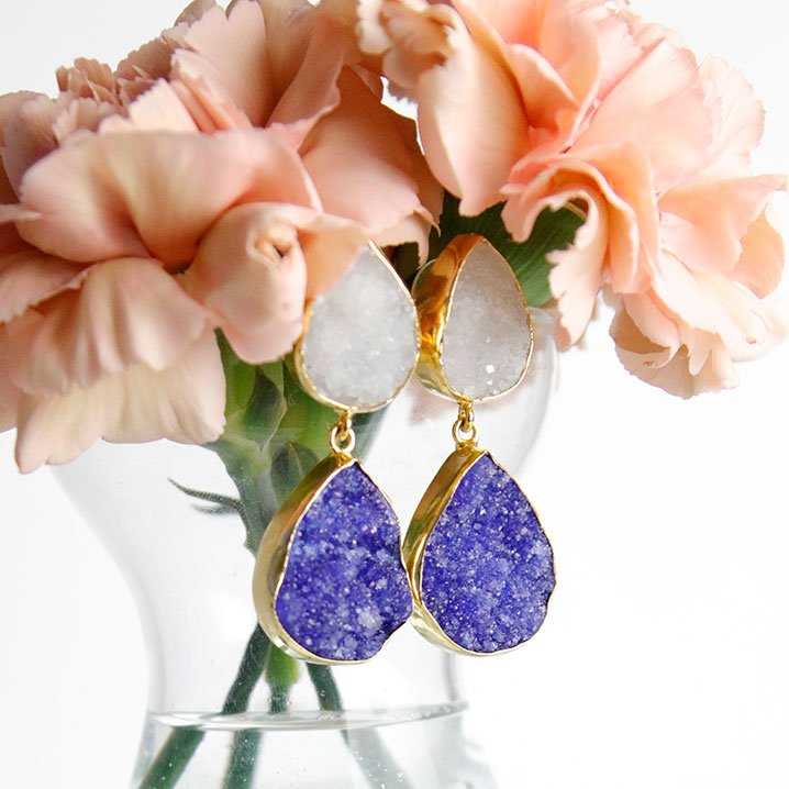 Pendientes Notredame Blanco y Azul