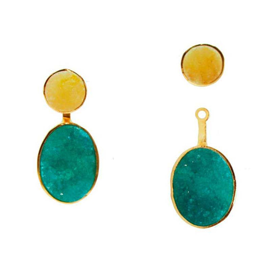 Pendientes Rupia Desmontable Amarillo y Verde