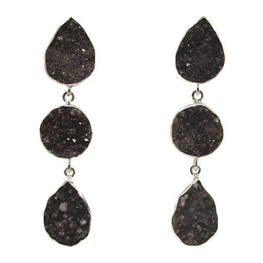 Pendientes Mademoiselle Plata Negro