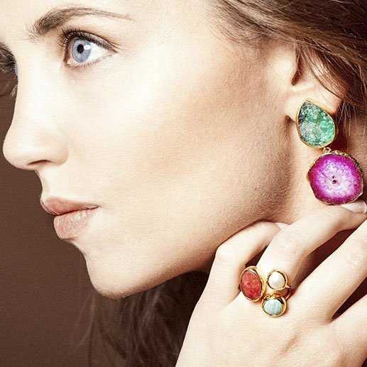Pendientes Malin Azul Turquesa y Fucsia