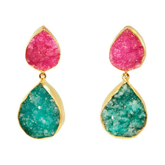 Pendientes Notredame Fucsia mo y Verde
