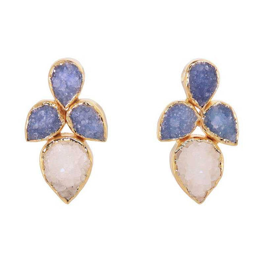 Pendientes Lirio Azul y Blanco