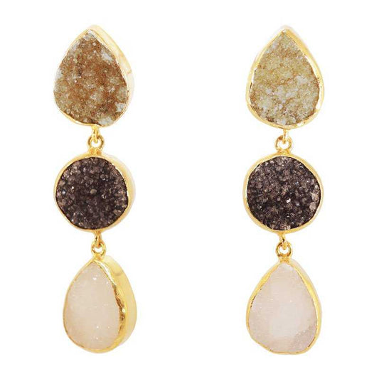 Pendientes Mademoiselle Marrón. Negro y Blanco