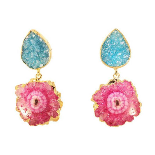 Pendientes Malin Azul Turquesa y Fucsia