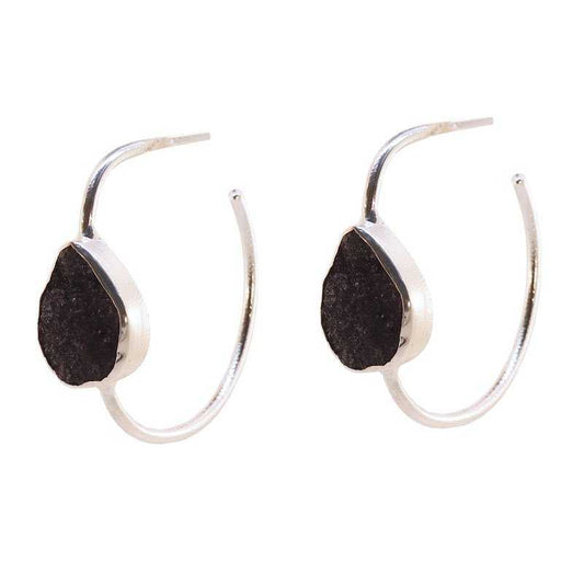 Pendientes Aros Malta Plata Negro