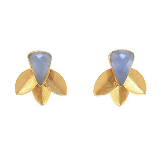 Pendientes Tres Pétalos Azul claro