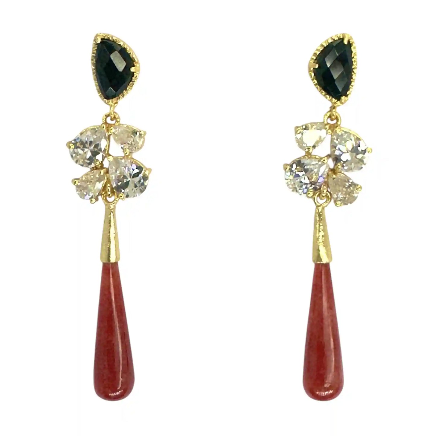 Pendientes Amelia Negro y Rojo