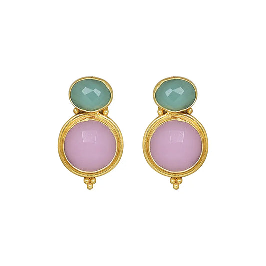 Pendientes Bubbles Verde agua y Rosa