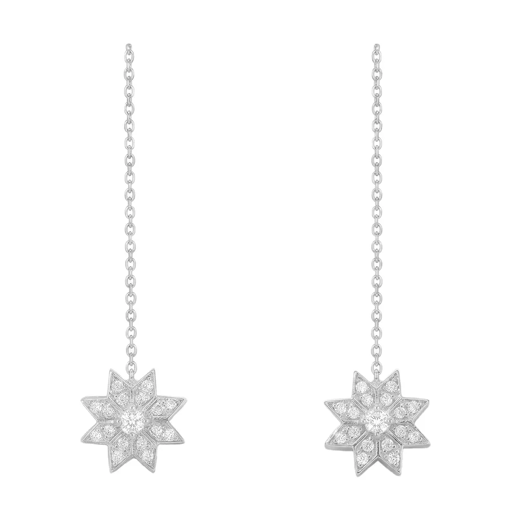 Pendientes Cadena Star Plata Shine