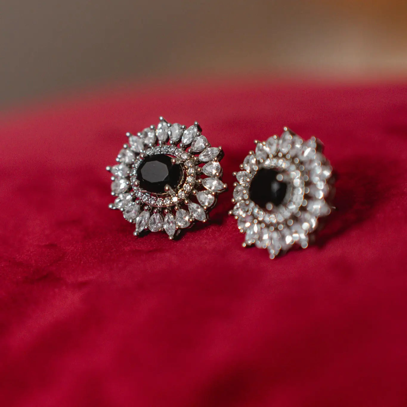 Pendientes Cilla Plata Negro