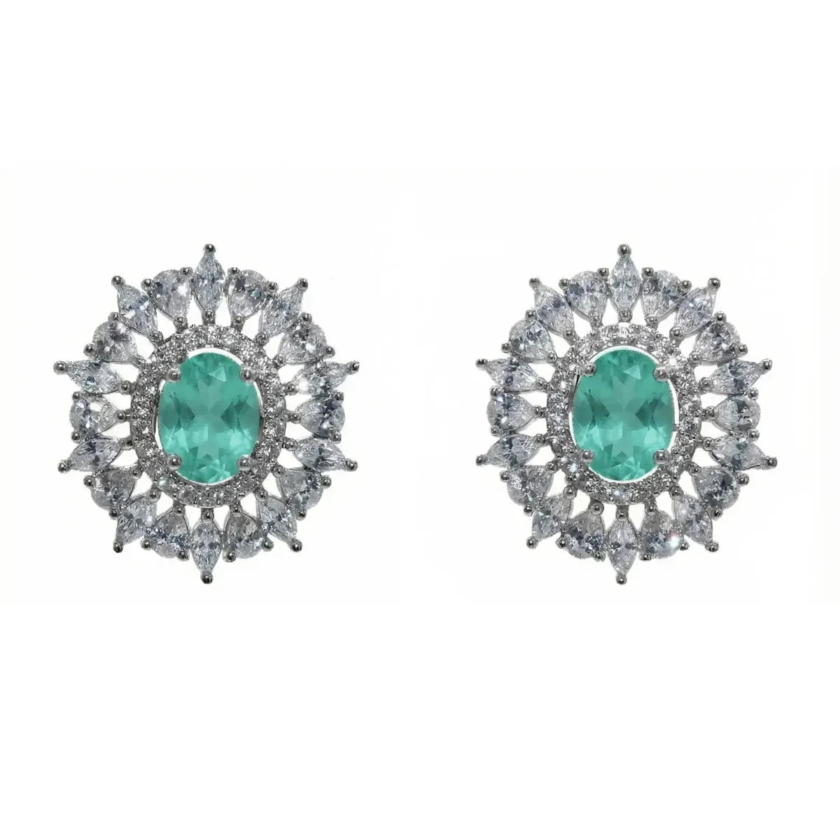 Pendientes Cilla Plata Verde
