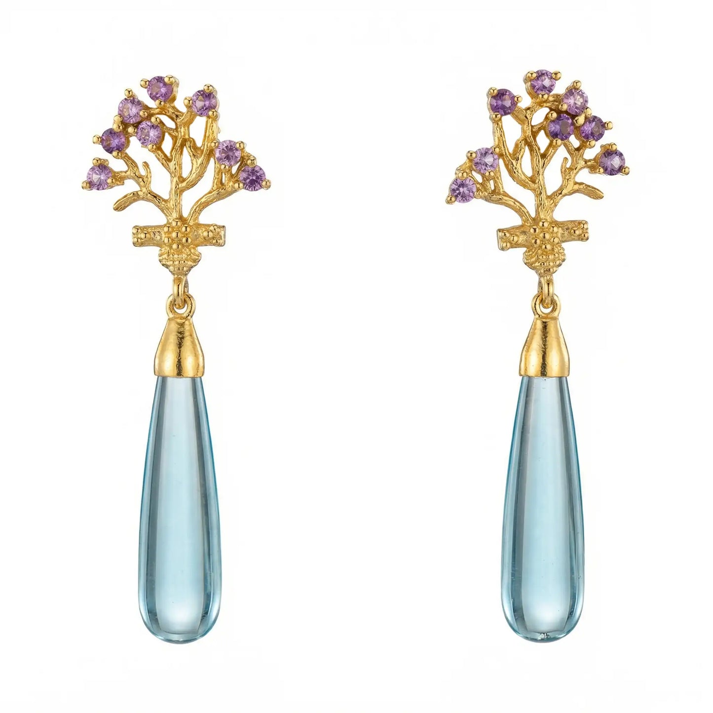 Pendientes Copla Morado y Azul Claro