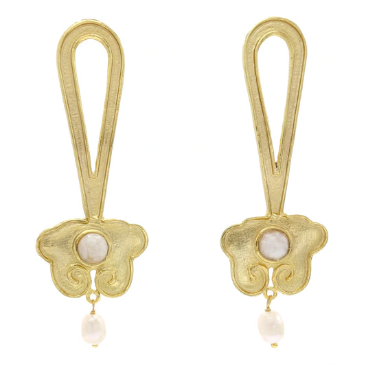 Pendientes Corola Piedra lunar