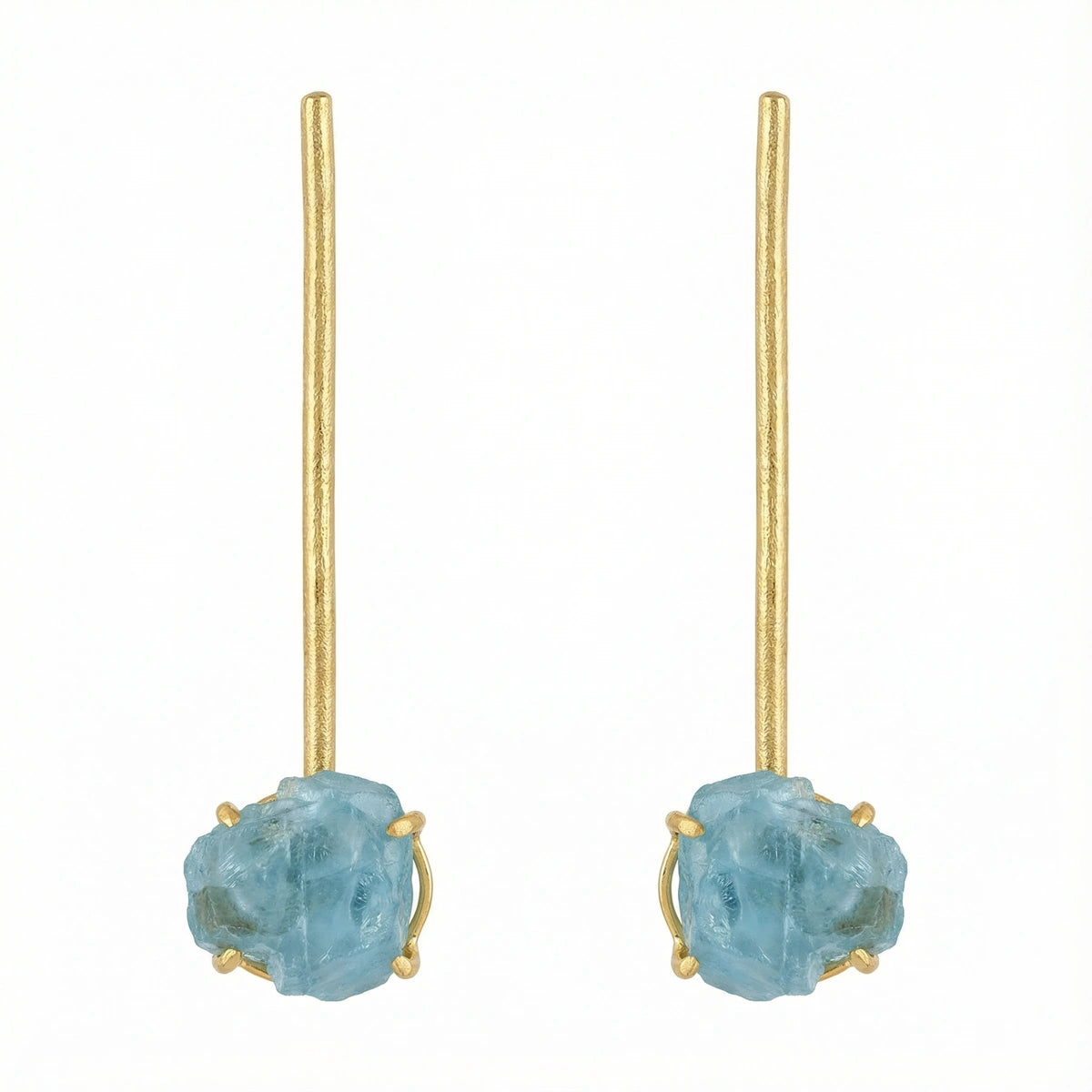 Pendientes Cristalia Rough Azul Apatita