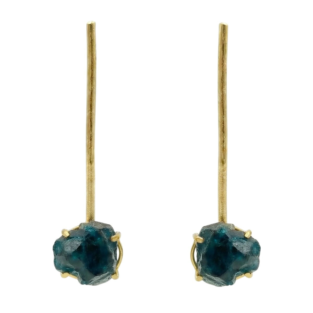 Cristalia Rough Blue Apatite Earrings