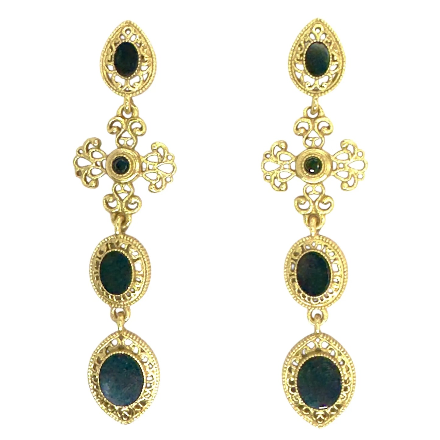 Pendientes Cruz Fuego Andaluz Negro