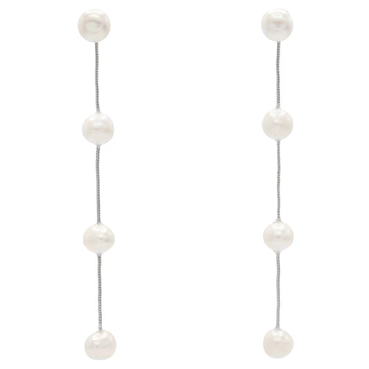 Pendientes Damisela Fixed Plata Perlas