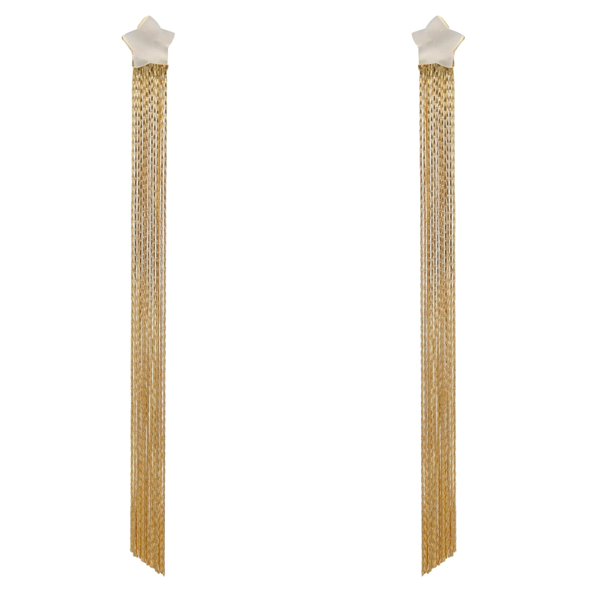 Pendientes Fili Flecos Blanco nácar
