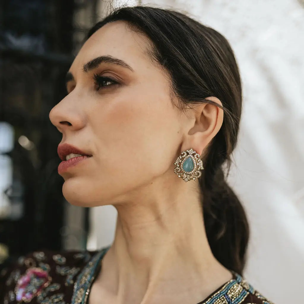 Pendientes Genoveva Azul Turquesa
