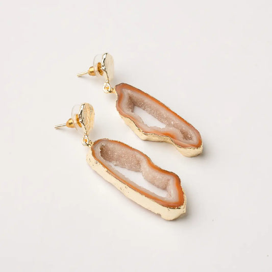 Pendientes Geodas Naranja