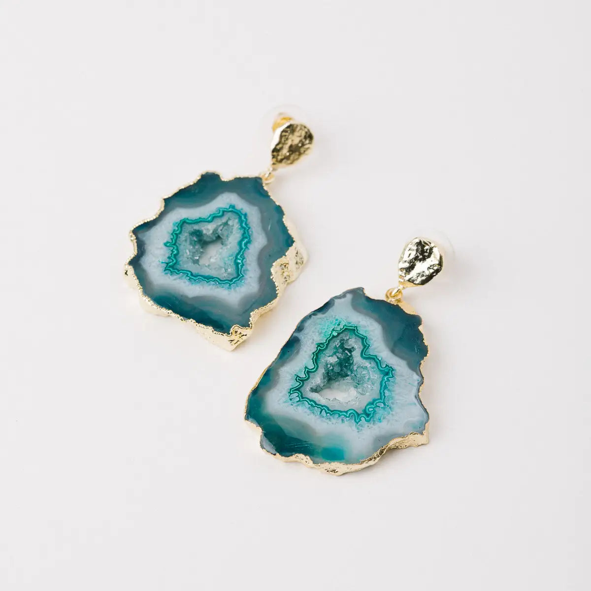 Pendientes Geodas Verde