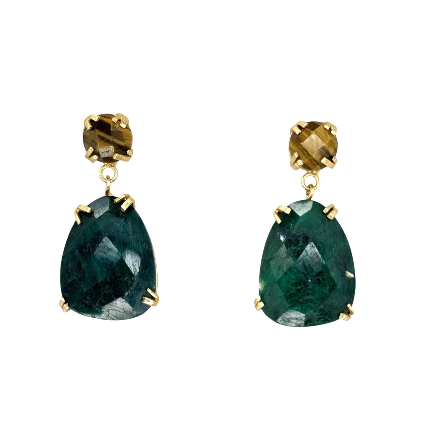 Pendientes Granada Marrón tigre y Verde