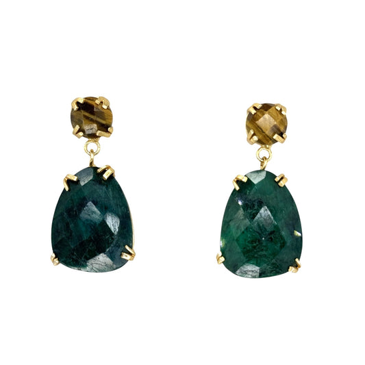 Pendientes Granada Marrón tigre y Verde