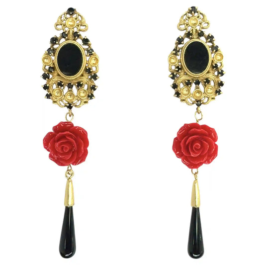 Pendientes Pasión Andaluza Rojo y Negro