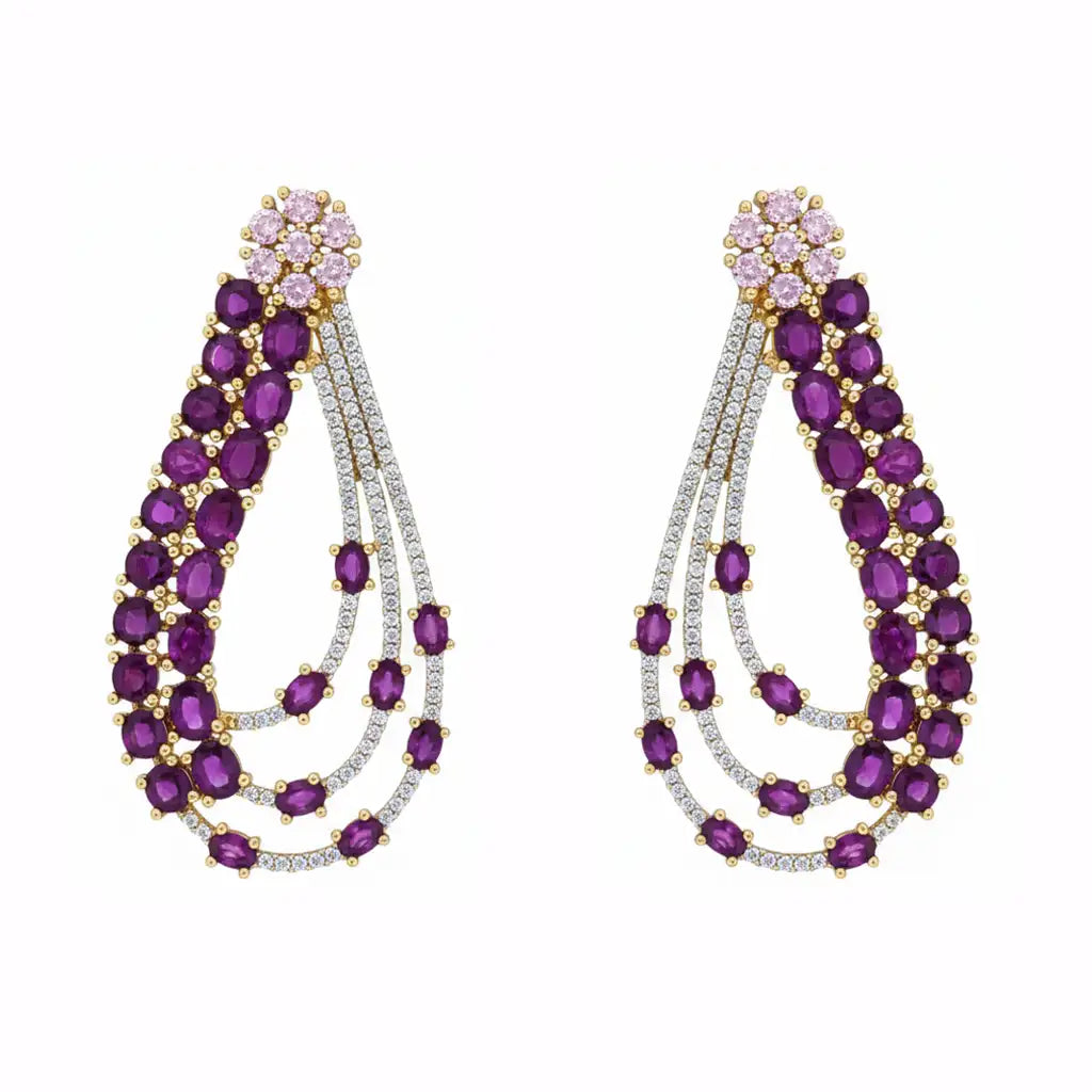 Pendientes Rocío Fucsia y Rosa