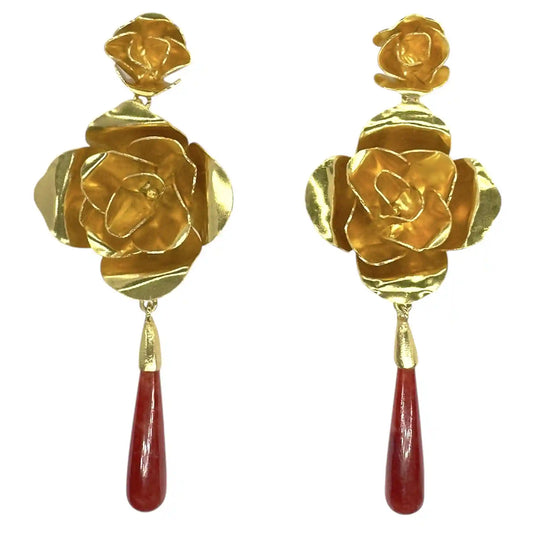 Pendientes Suspiro Flamenco Rojo