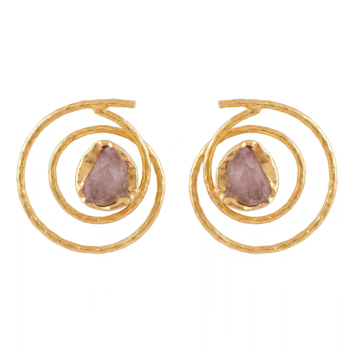 Pendientes Torbellino Rough Rosado