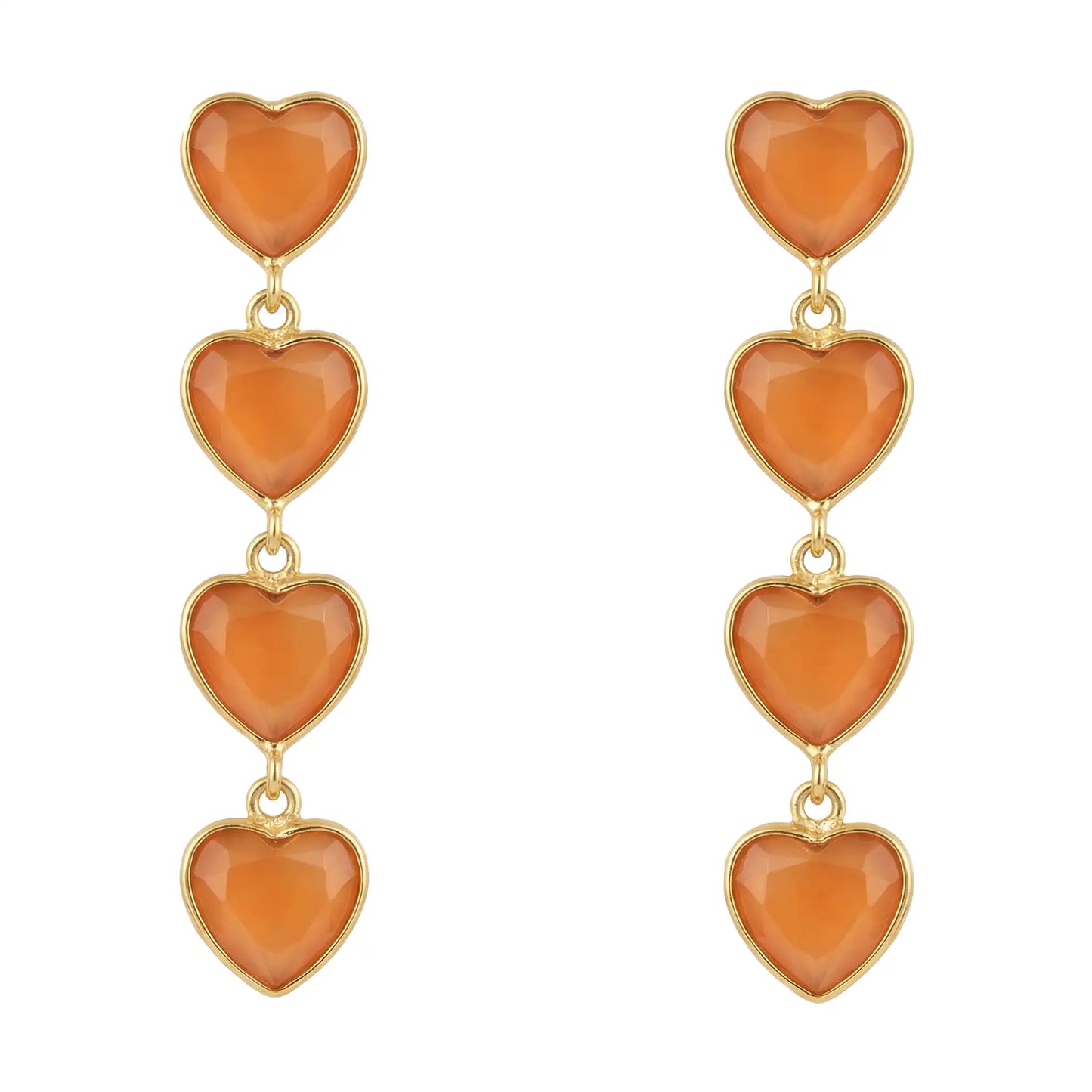 Pendientes Valan Corazones Naranja