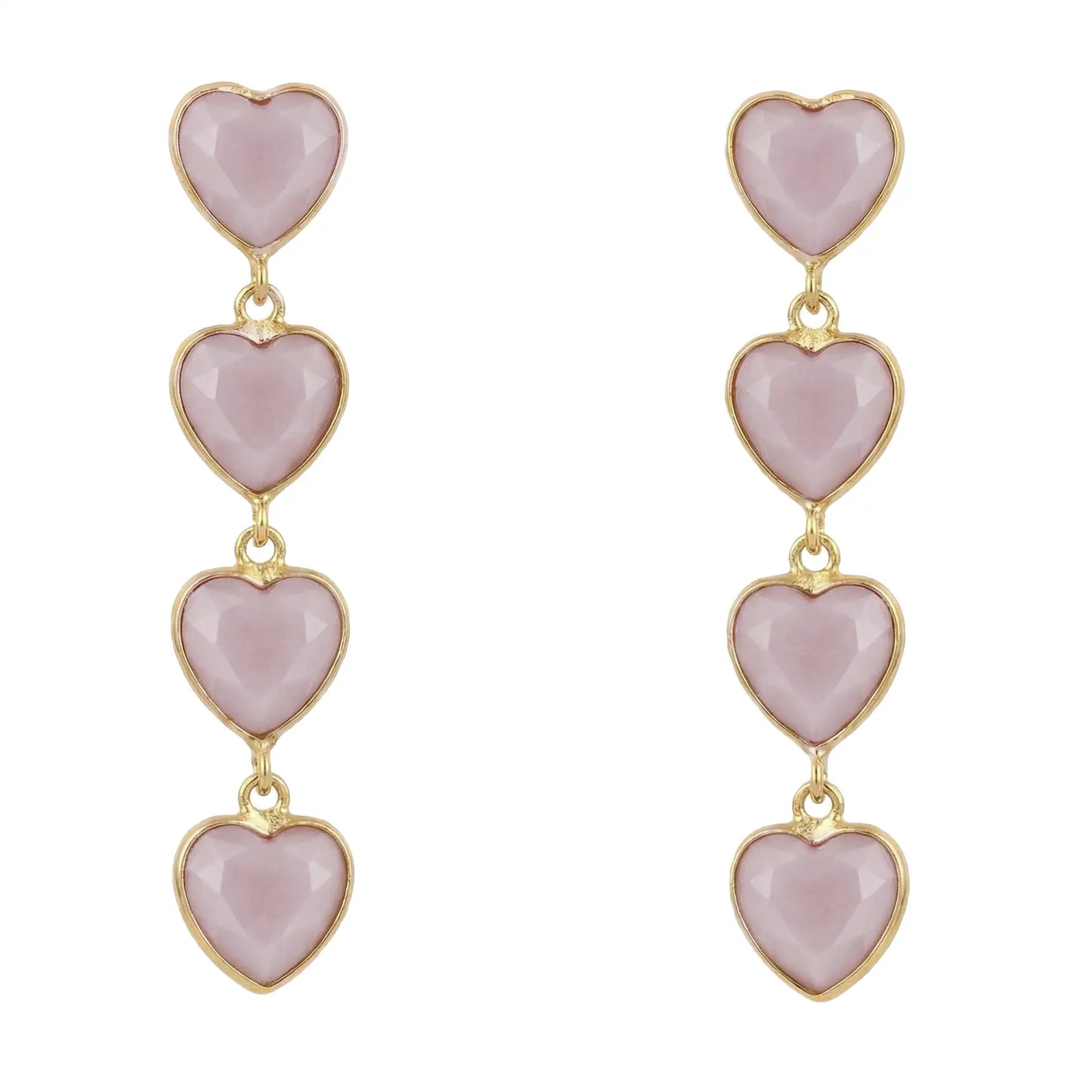 Pendientes Valan Corazones Rosa Claro