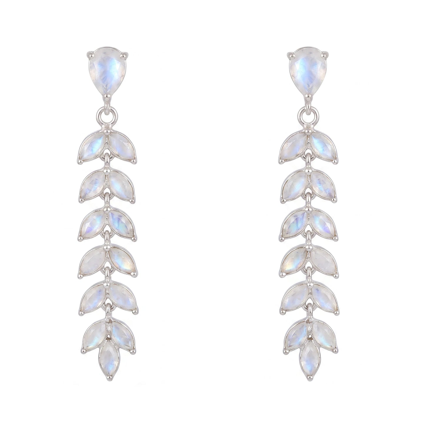 Pendientes Virella M Plata Piedra Lunar