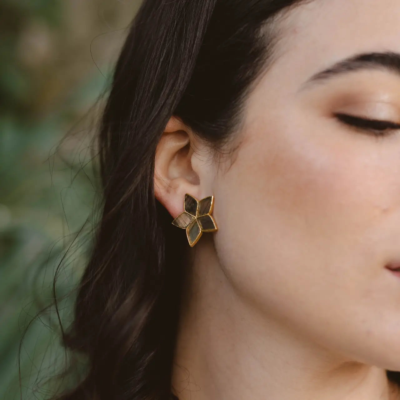 Pendientes Abelia Labradorita