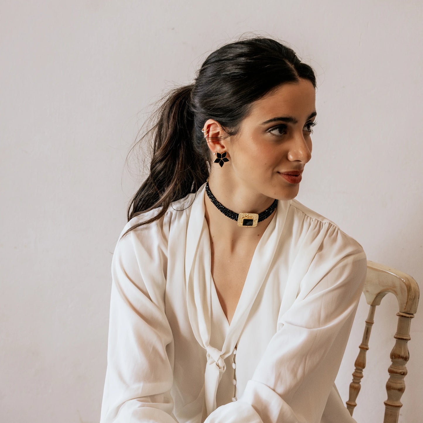 Pendientes Abelia Negro
