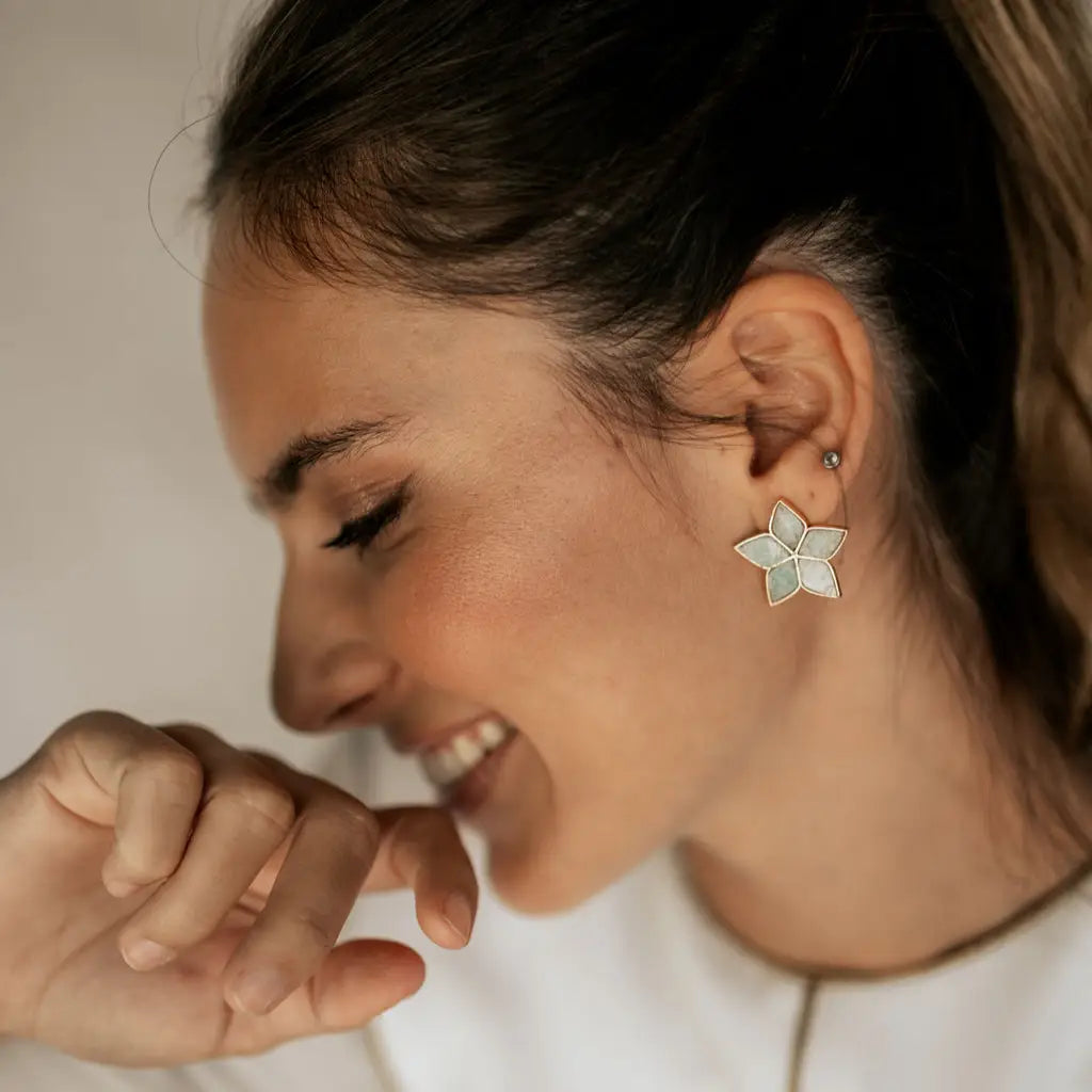Pendientes Abelia Verde agua Amazonita