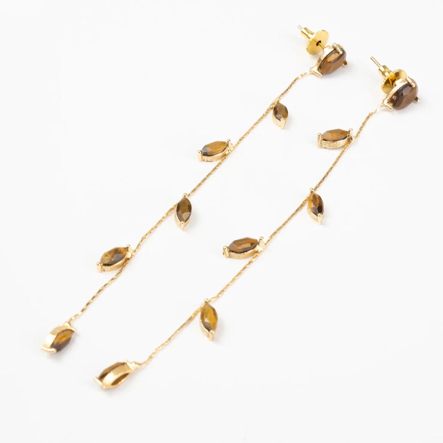 Pendientes Abril Deluxe Ed. Limitada Marrón Ojo de tigre