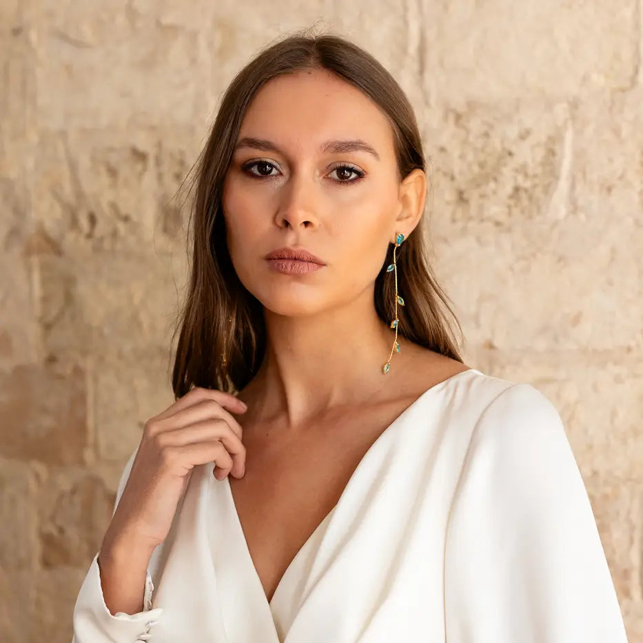 Pendientes Abril Zc Azul Turquesa