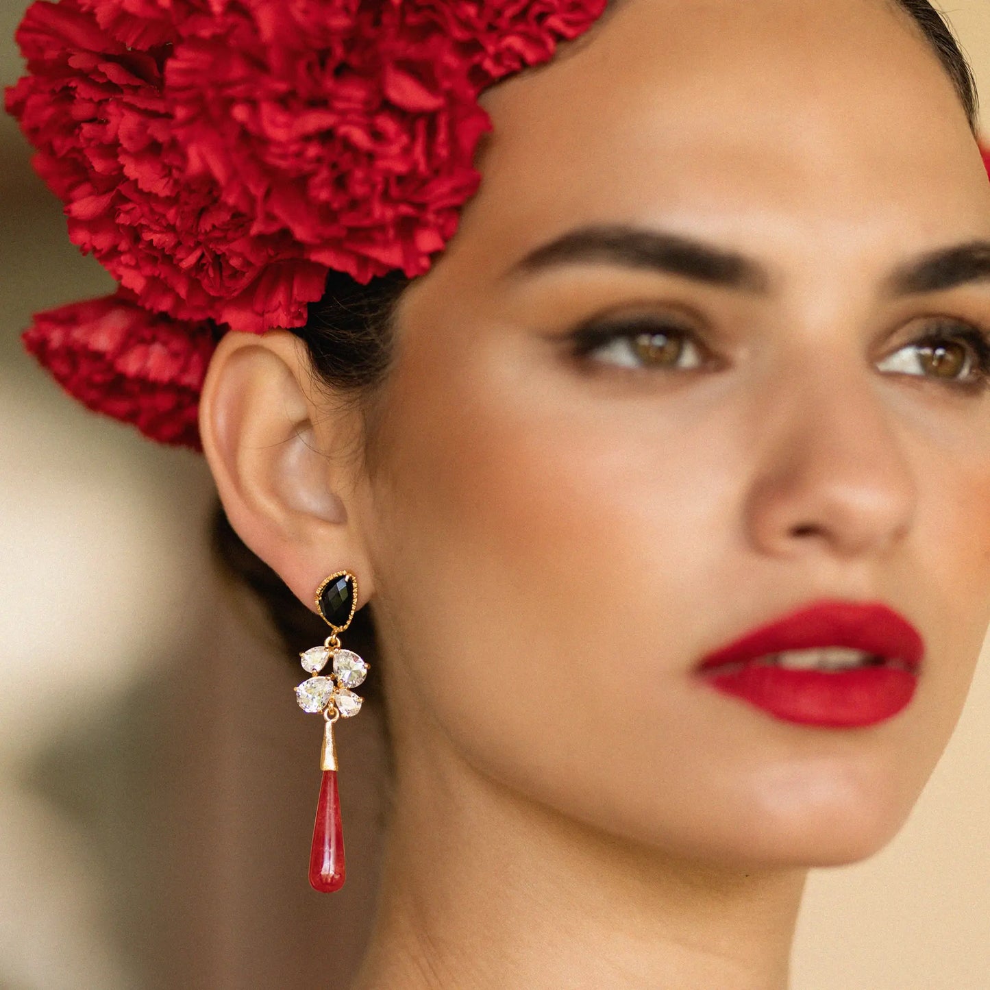 Pendientes Amelia Negro y Rojo