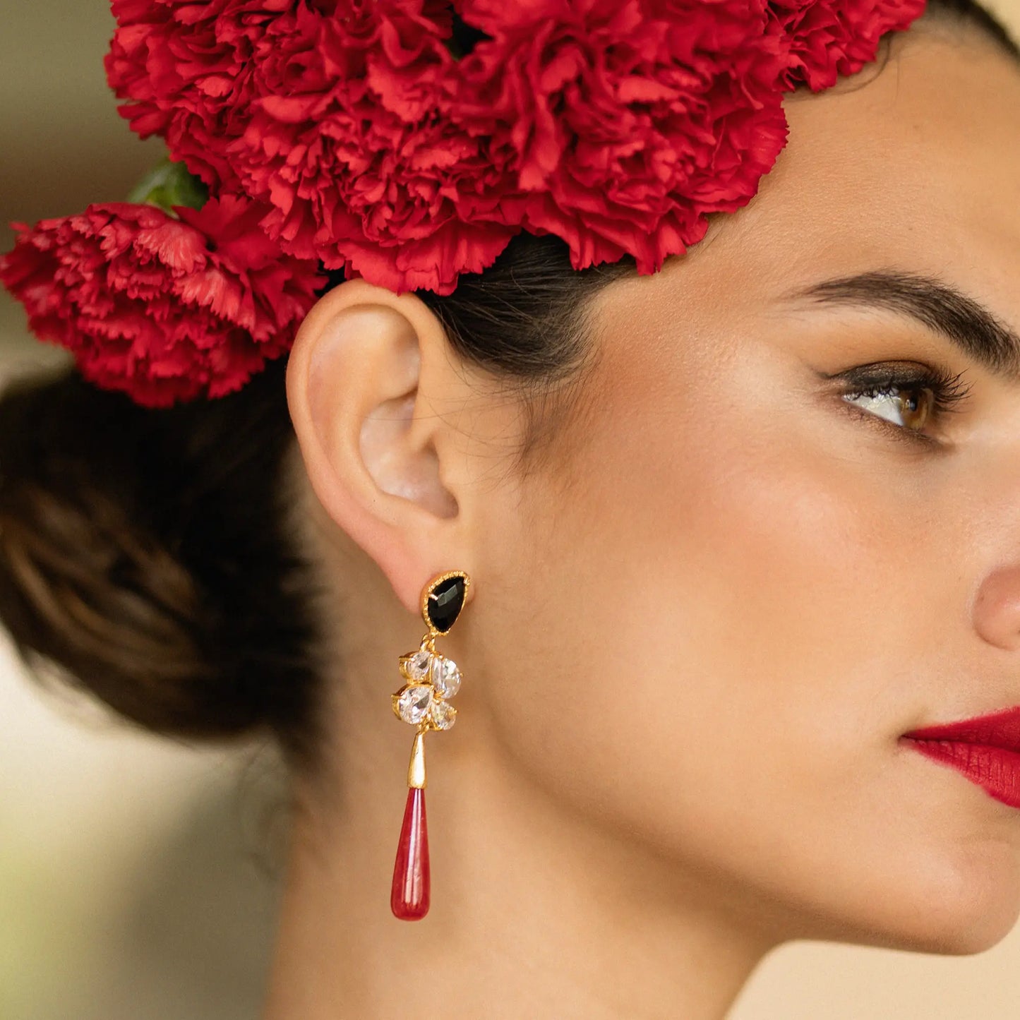 Amelia Earrings Black and Red