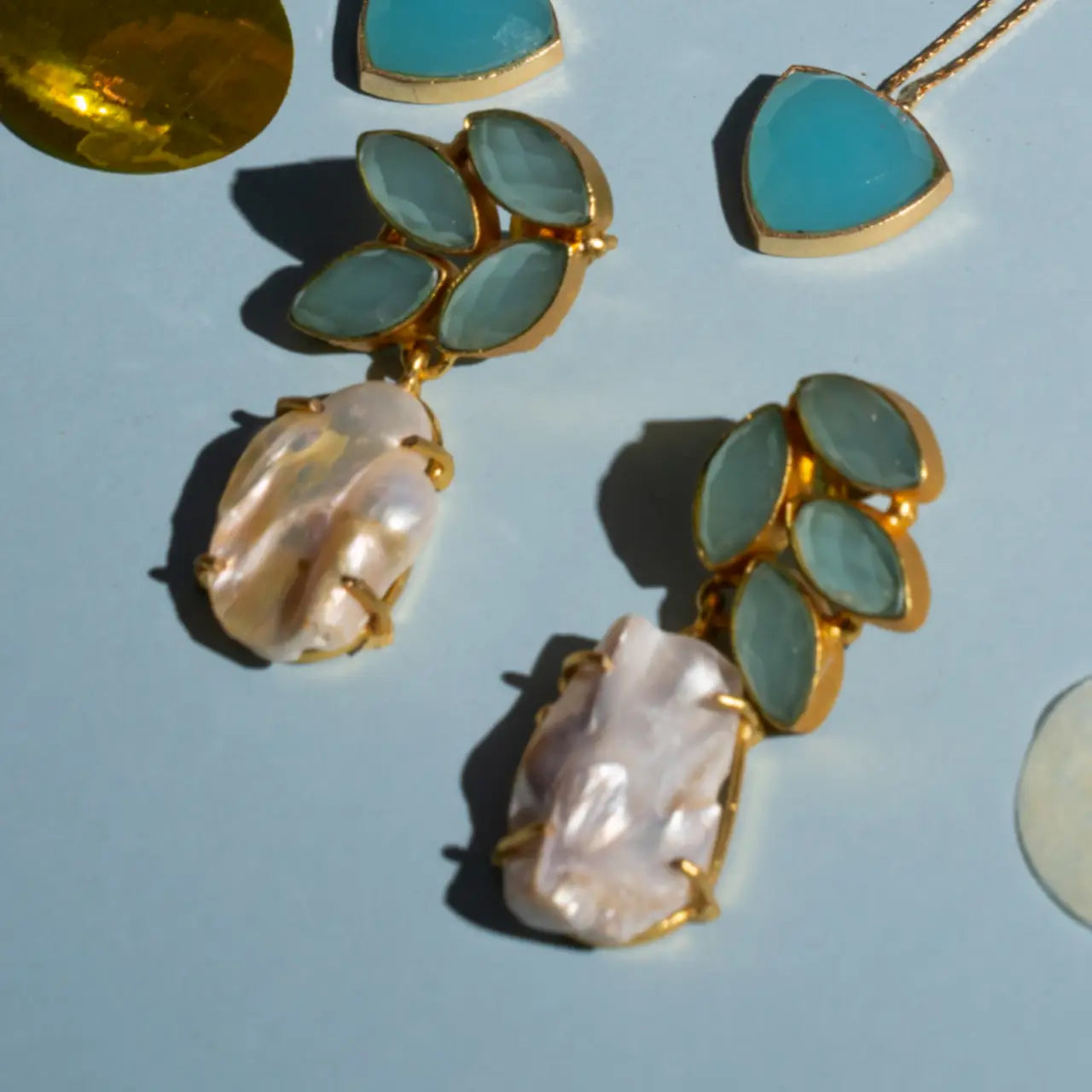 Pendientes Arista Verde agua