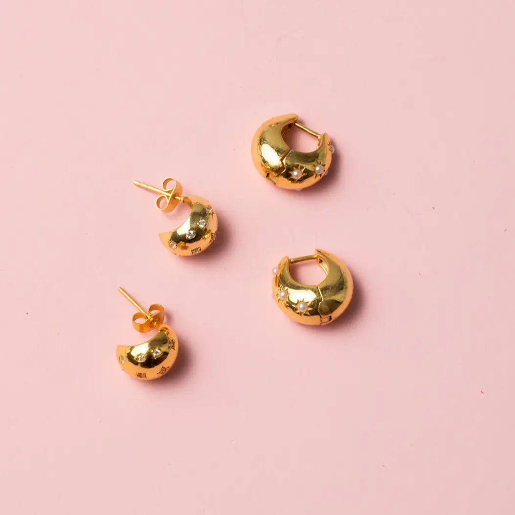 Pendientes Aros Camino de Estrellas Perlas