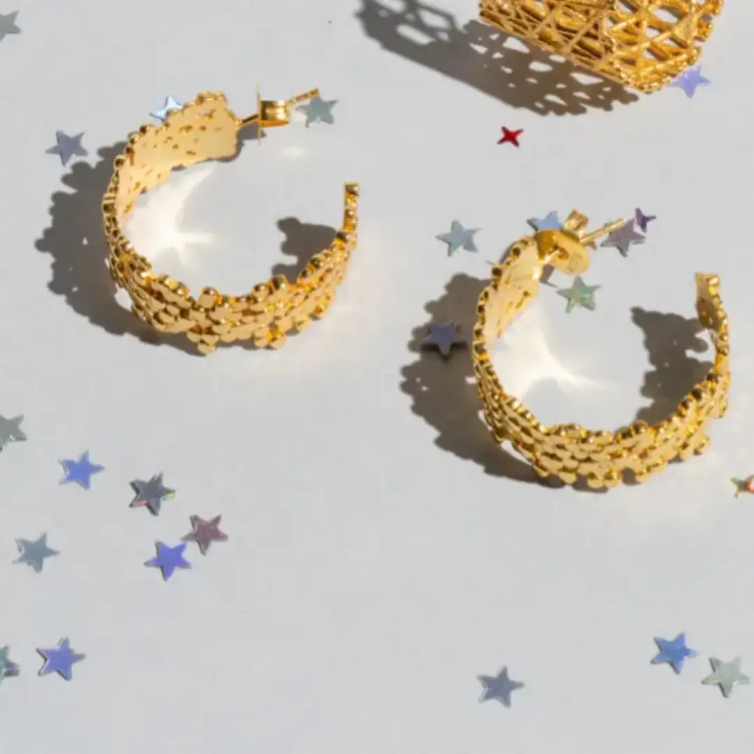 Pendientes Aros Honeycomb